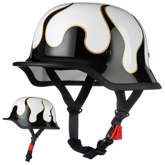 Motorcycle German Style Scoop Helmet Retro Half Helmet Summer Cruising Electric Bike Helmet DOT Approved For Men And Women